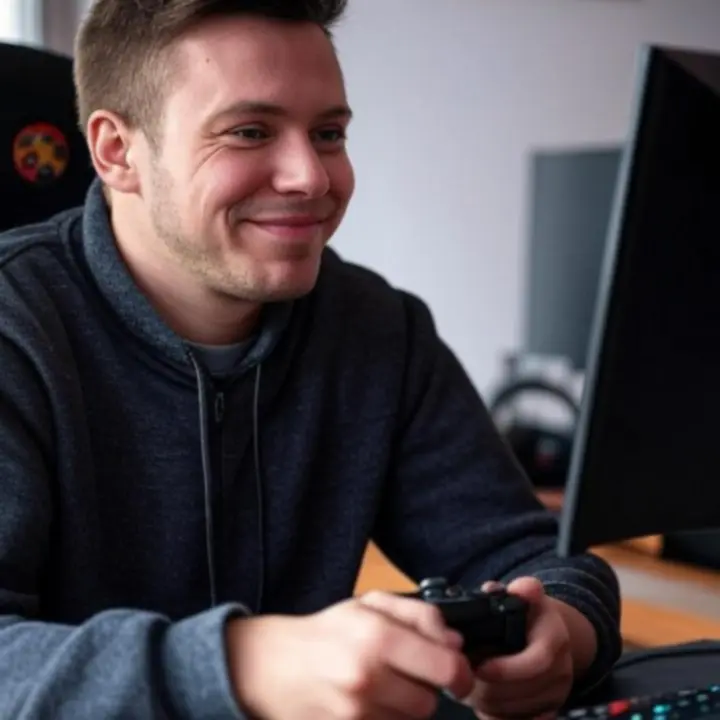 Gracz trzymający kontroler podczas rozgrywki