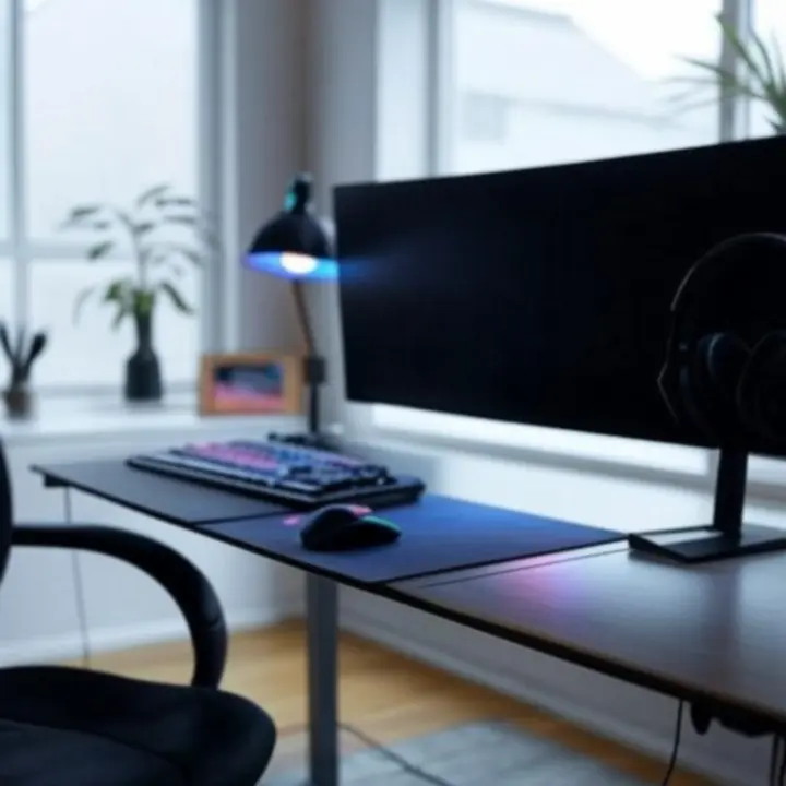 Ergonomiczne stanowisko gamingowe z podświetleniem RGB