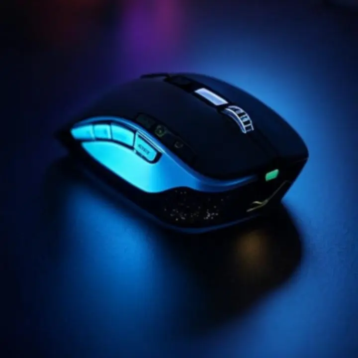 Nowoczesna mysz gamingowa z podświetleniem RGB na ciemnym tle